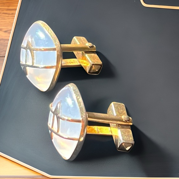 Vintage Art Deco Anson Lucite Musical Note Cufflinks - Picture 2 of 3